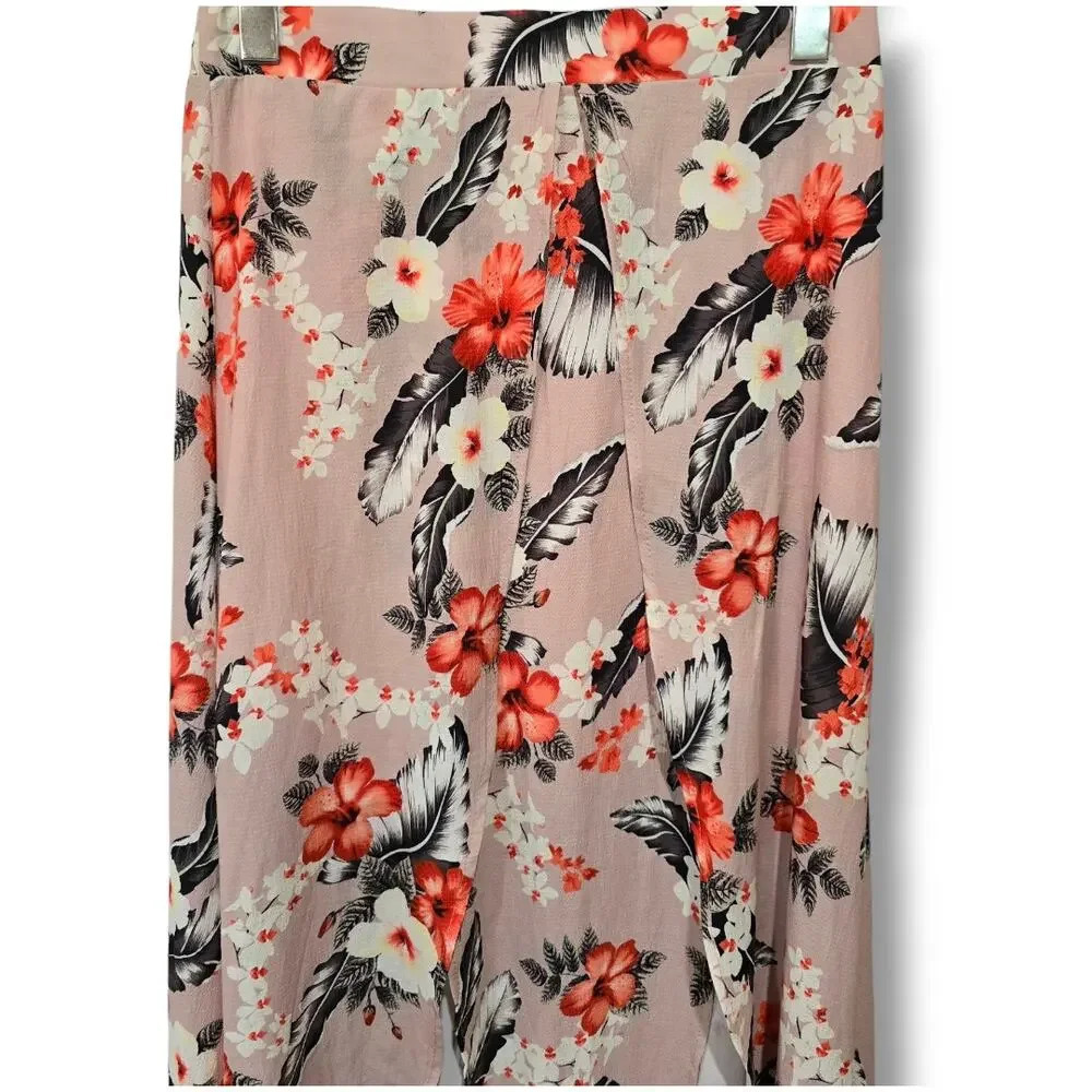SHEIN Women's pink floral fly-away lined maxi skirt - small - Picture 3 of 11